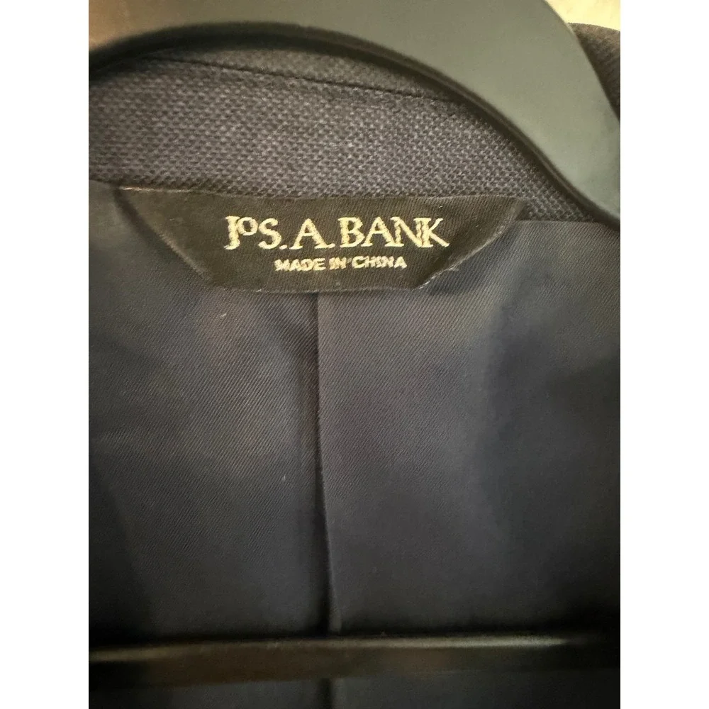 Jos. A. Bank‎ Mens 44R Navy Blue Wool Silk Ramie Two Button Blazer Sport Coat